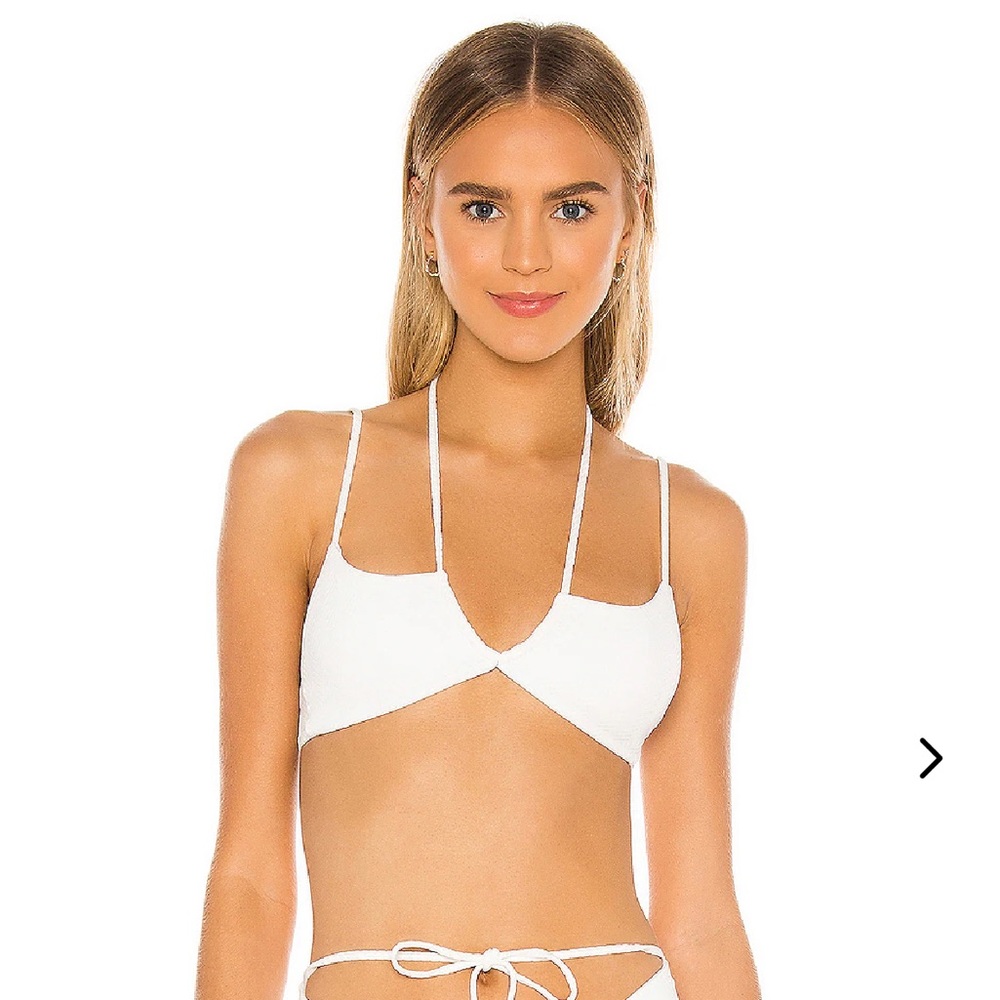 Lovers + Friends Tulip White Bikini Top